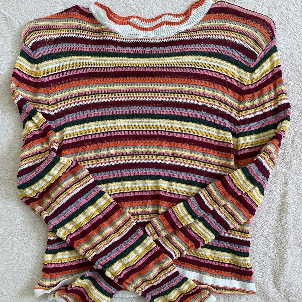 colorful zara knit top